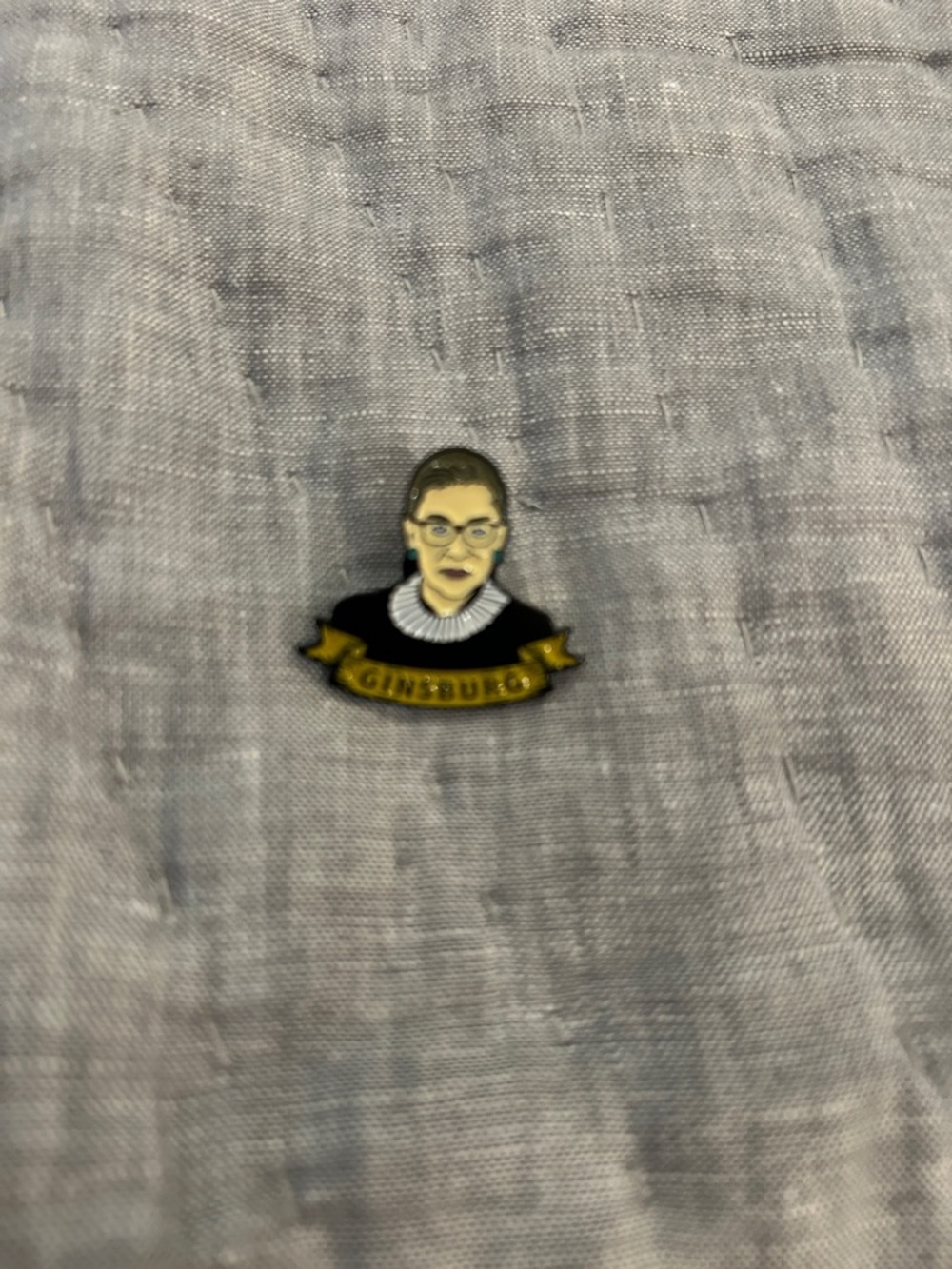 Rifle Paper Co. Black, Gold, White Enamel Portrait Pin